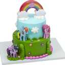 DecoSet My Little Pony Over The Rainbow Signature Cake Topper, 4 Piece Decoration, Dash, Pinkie Pie, and Twilight Sparkle, Coin Bank, Collectable Figurines For Birthday