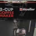 Mueller 12-Cup Drip Coffee Maker - Borosilicate Carafe, Auto-Off, Reusable Filter, Anti-Drip, Keep-Warm Function, Clear Water Level Window Coffee Machine, Kitchen Essentials & Accessories (Black)