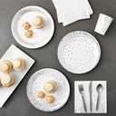 Juvale 144 Piece Silver Party Supplies for Wedding, Birthday - Silver Table Decorations with Plates, Napkins, Cups, and Cutlery (Serves 24) - Plates And Napkins Party Supplies