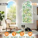 Coavas Stained Glass Window Film 17.5x118.1 Inch, Rainbow Privacy Window Cling Anti UV No Adhesive for Home Bathroom Door, Decorative Yet Provides Priavcy