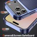 Compatible for iPhone 17 Pro Case 2025 6.3" Slim Matte TPU + PC Protective Shockproof Anti-Scratch Plastic Hard Cover Millitary-Grade for iPhone 17 Pro Phone Case Purple Blue