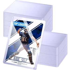 32ct Topload for Cards, JIQEZNL 35pt Hard Card Sleeves, 3" x 4" Card Sleeves Hard Plastic, Card Sleeve for Trading Cards, Rigid Pokemon Card Protectors Hard Plastic for MTG, Yugioh, Baseball, Sports