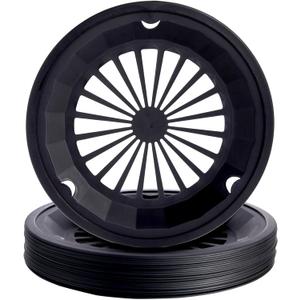 Juvale Plastic Paper Plate Holders Reusable - Black, Medium (Fits 9-Inch), Pack of 20 - Support Rings with Snap-In Grooves, Stability for Picnic & Party