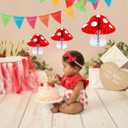 Gyufise 3 Pack Mushroom Shaped Honeycomb Paper Lanterns Mushroom Party Decorations Mushroom Honeycomb Balls Decorations Centerpieces for Birthday Party Garden Room Decor