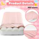 Windyun 8 Sets Kids Air Mattress Bulk with Fitted Sheet, Toddler Inflatable Bed 63 x 27 x 8 Inches Blow up Airbed Camping Sleeping Pad for Aged 3-10 Birthdays Slumber Sleepover Party (Pink), about 63 x 27 x 8 inches