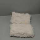 Neelvin Beige Faux Fur Cozy Fluffy Double-Sided Decorative Throw Pillow Covers 12x20 inch Set of 2,Velvet Pillowcase Cushion Case for Sofa Couch