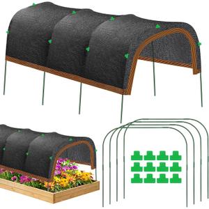 Upgraded Thickened Garden Shade Kit 79"x40", 75% Garden Sun Shade Cloth with 11mm Hoops for Plants Heat Protection, Raised Garden Bed Shade Cover Plant Sun Shade for Outdoor Plants Vegetables
