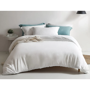 Washed Microfiber Duvet Cover Set, No Pillow Cases, White, King (90"x104")