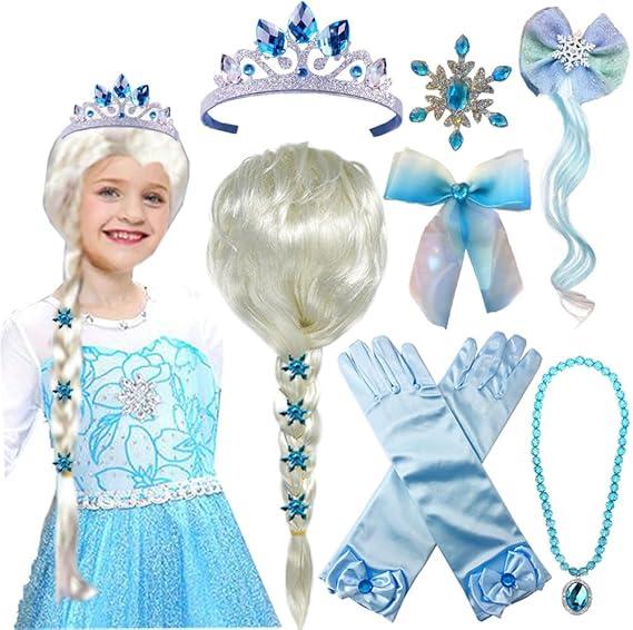 Princess Elsa Wig Frozen Elsa Braid Princess Elsa Dress Up Costume Cosplay Accessories for Kids Girls 130