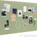 SELEAD Linen Bulletin Board 30” x 20” - Golden Aluminum Frame, Green Fabric