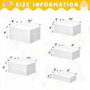 Sintuff 5 Pcs Buffet Risers and Display Stand 8" 9" 10" 11" 12" Large Acrylic Dessert Cupcake Table Stand Set White Food Display Cube for Jewelry Figure Show Decor Box Nesting Riser with Hollow Bottom
