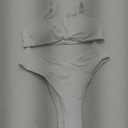 geluboao Bikini Set for Women Solid V Neck Knot Front Push Up High Leg Thong Two Piece Swimsuit (Small, White)