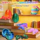 12 Pack 3D Printed Dragon Toys, Flexible Articulated Fidget Dragons in Surprise Eggs, Collectible Desk Toys, Party Favors & Classroom Prizes for Kids