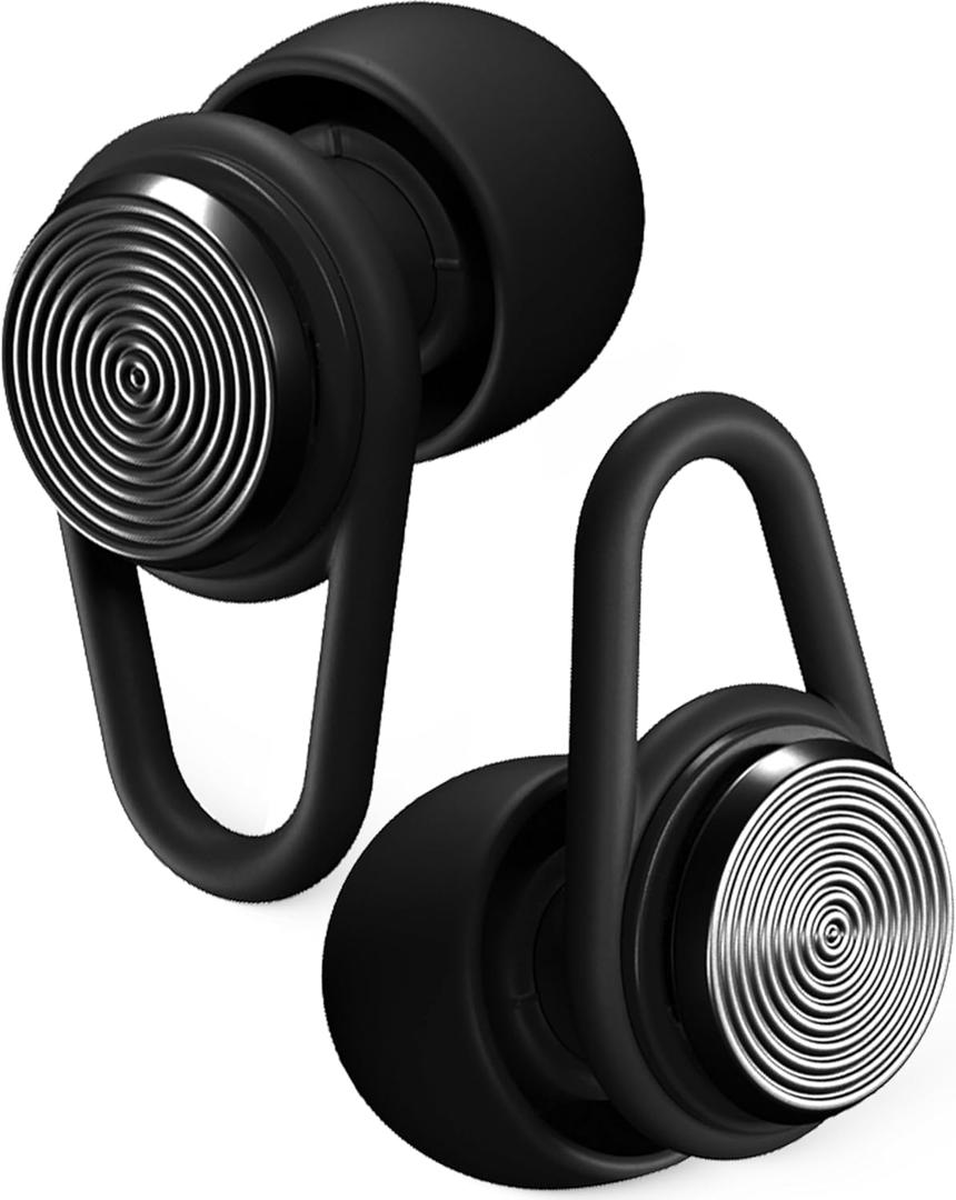 Hears One Ear Plugs for Noise Reduction - Patented Reusable Concert Earplugs, 20dB SNR Sound Reduction, Hypoallergenic for Musicians, Motorcycle and Sleeping with 4 tip Sizes - Silver Night, 1 pair