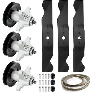 54" Mower Deck Rebuild Kit for Cub Cadet SLT 1554 SLTX 1054 Reaplce for MTD 618-04126 618-04126A 918-014126 918-04125 918-04125B 918-04126 918-04126A 918-04126B with Blades Spindles Belt