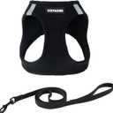 Voyager Step-in Pet Harness - All Weather Mesh, Adjustable Step in Harness for Cats and Dogs by Best Pet Supplies - 307S Black, M (M (Chest 15 - 17"))