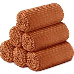 Buryeah 12 Pcs Flannel Throw Blankets Bulk Outdoor Wedding, Terracotta