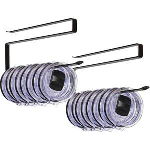 Tumbler Lid Organizer 2 Pack Tumbler Lid Storage Hook Up to 20 Lids, Space Saving Cup Lid Holders Under Cabinet Tumbler Lid Hanger for Kitchen Storage, Horizontal Paper Towel Hanger (Black) (2 Pack, Black)