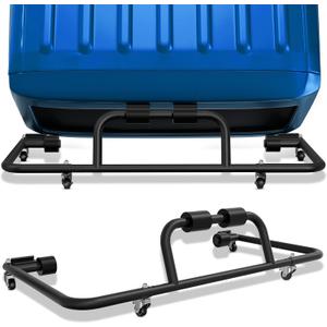 Adjustable Hard Top Storage Rack Hardtop Carrier Suitable for 1976-2026 Jeep Wrangler JK JL YJ TJ JKU JLU Unlimited & Newer Jeep Wrangler CJ-7 Movable Bracket Cart Sliding for 2/4 Door (Black)