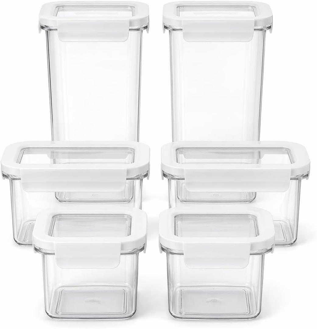 Kitchen Storage Containers, Set of 6, Food Organization and Storage Solution, 6-piece Set