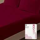 Mayfair Linen 100% Egyptian Cotton King Fitted Sheet Only - 800 Thread Count Fitted Sheet King Size, Luxuriously Soft, Cooling 16" Deep Pocket Bottom Sheets, Sateen Weave, Hotel Quality - Burgundy