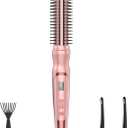 Heated Round Brush Curling Brush,Volumizing Thermal Brush 1 Inch Ceramic Tourmaline Heated Hot Ionic Iron, Curling Wand Hair Styler Tool (Pink, 1 inch)