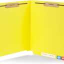50 Yellow End Tab Fastener File Folders - Reinforced Straight Cut Tab - Durable 2 Prongs Designed to Organize Standard Medical Files, Receipts, Office Reports, and More - Letter Size, Yellow, 50 Pack