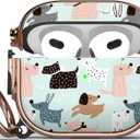 Maxjoy for AirPods 3 Case with Lock, Cute AirPod 3 Case Lock Protective Hard AirPod 3rd Generation Cover for Women Men with Keychain Clip for AirPods 3rd Generation Cover 2021, Dog (Blue + Green)