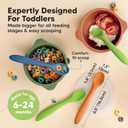 KeaBabies Silicone Baby Spoons, Self Feeding 6-12 months - 3-Pack Baby Weaning Eating Utensils, Toddler First Food Training Spoon, Infant, Kids Feeding Supplies Essential Set, Dishwasher-safe (Kea)