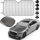 Sun Walker Car Windshield Sun Shade, UV Protection Auto Windscreen Shield Cover Heat Blocker, Foldable Front Window Sunshades for Most Sedans Trucks SUVs, Car Accessories