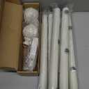 Antique White Curtain Rods for Windows 66 to 120 Inch, Adjustable Vintage Decorative 1'' Long Heavy Duty Curtain Rod, Rustic Farmhouse Drapery Pole Set with Boho Netted Texture Flower Finials