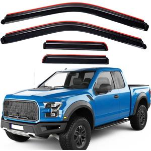 Lightronic Extra Durable Clip-on in-Channel Auto Vent Window Visor, Fits 2015-2025 Ford F-150, 2017-2025 F-150 Raptor, SuperCab, UV Protection Rain Guard, Original Wind Deflector, Dark Smoke, 4-Pcs