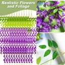 Yunsailing 108 Pack 43.2 in/ 3.6 ft Artificial Fake Wisteria Hanging Flowers Wisteria Faux Flowers Garland Silk Vine Rattan Long Hanging Flowers String for Home Outdoor Wedding Party(Dark Purple)