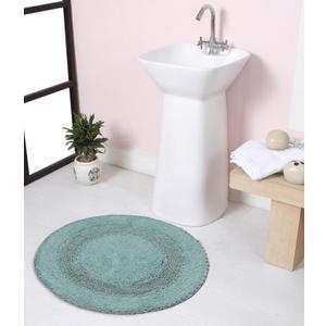 Home Weavers Radiant Collection 100% Cotton Bathroom Rugs Set, Bathroom Dcor, Washable Rug, Extra Soft and Absorbent Bath Rug, Kitchen Mat, Bath Mat Set, Bath Floor Mat Non Slip, 22" Round, Blue