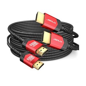 JSAUX 8K HDMI Cables 2.1 10FT 2-Pack 48Gbps Ultra High Speed Cords(8K@60Hz 7680x4320, 4K@120Hz) eARC HDR10 HDCP 2.2 & 2.3 3D, Compatible with PS5/PS4/X-Box/Roku TV/HDTV/Blu-ray/LG/Samsung QLED