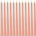 12 Pack 10 inch Soft Peach Taper Candles, Unscented Dripless Candlestick Bulk for Home Dinner Wedding Romantic, Long-Lasting Burn Time of 7-8 Hours (Flesh Pink)