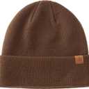 Home Prefer Mens Winter Hats Acrylic Knit Cuff Beanie Cap Warm Womens Beanie Hat (Brown)