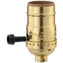 L&M Lamp Socket Replacement, E26 Threaded Base, Turn Knob for ON/Off Light Settings, Lamp Parts for Table and Floor Lamps Repair, Dimmable Light Bulb Socket with Lamp Switch(Gold)