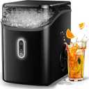 Silonn Nugget Ice Maker Countertop, Pebble Ice Maker with Soft Chewable Ice, One-Click Operation Ice Machine with Self-Cleaning, 33lbs/24H for Home,Kitchen,Office (Dark)