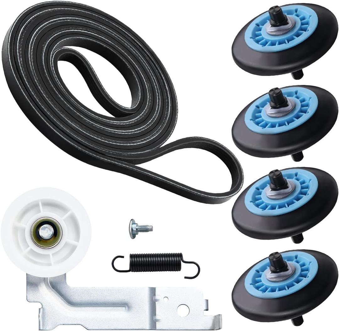 Upgraded Dryer Repair Kit Compatible with Samsung Roller DC97-16782C,Dryer Belt DC66-00805A, Idler Pulley DC96-00882C, Replacement for DV56H9000EP,DV56H9000EW,DV56H9000GP,DV56H9000GW,DV56H9100EG