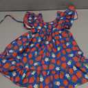 LYXIOF Girl Linen Ruffle Dress Baby Summer Beach Sundress Strawberry 80