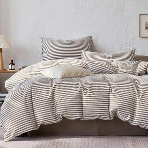 JELLYMONI 100% Washed Cotton King Fitted Sheet, 16-Inch Deep Pocket | OEKO-TEX Certified, Pre-Shrunk, Short-Side Label, 360 Elastic, Natural Linen-Look Texture, 1 Piece, 78 x 80 in