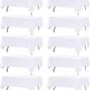 10 Pack White Table Cloth Rectangle Table Cloths for 8 Foot Rectangle Tables 60 X 126 Inch Washable Polyester Table Covers, Reusable & Wrinkle Resistant for Weddings, Parties, Events, and Everyday Use