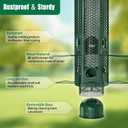 Squirrel Proof Bird Feeders, Bird Feeder for Outdoors with Removable Base, 6 Ports Perches Gravity Protection Squirrel Proof Wild Bird Feeders, 3LB Seed Capacity, Green