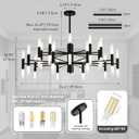 KELUOLY Large Modern Black Chandelier, 40-Light Farmhouse Candle Industrial Round Chandeliers, 39.3" Dining Room Lighting Fixtures Hanging, Metal Pendant Light for Living Room, Foyer, Bedroom,G9 Base