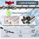 160FT Heating Cable for Metal and Plastic Home Pipes, Energy-efficient, Heat Tape for Water Pipes, Pipe Freeze Protection, Keeps Water Flowing at -40, 120V, 5W/FT