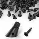 BLIKA 30 Pack Adjustable Baluster Connectors for Round Aluminum Balusters, 3/4" Black Anti-UV Baluster Connectors with Screws for 29~45 Stairs, No Drilling, for Deck Handrail Staircase Balusters