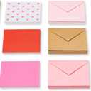 American Greetings Bulk Blank Cards with Envelopes, Pink Heart Stationery (200-Count) (red, pink, white, kraft)