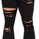 BessCops Plus Size Bell Bottom Jeans for Women Elastic High Waisted Classic Flared Denim Pants (4X-Large, Black259)