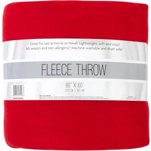 Trail maker 80x60 Fleece Throw Blanket Large Hypoallergenic Throw for Twin Bed, Couch, Livingroom, Chair Throw Cover (Red)
